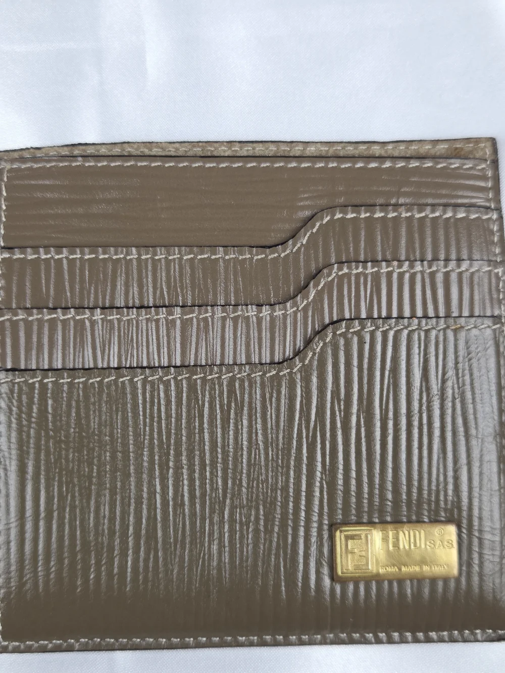 Vintage Fendi Zucca FF Monogram Bifold Wallet Brown Leather Gold Hardware